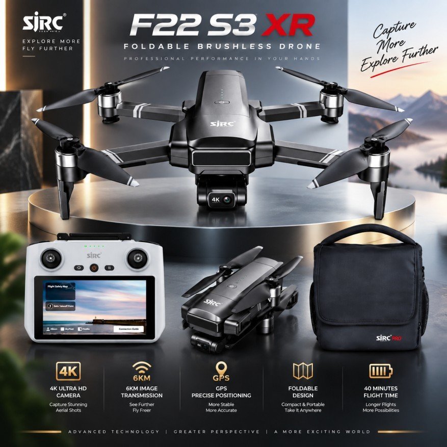 SJRC F22 S3 XR 4K GPS Drone Price in Bangladesh | 6KM | 3-Axis Gimbal
