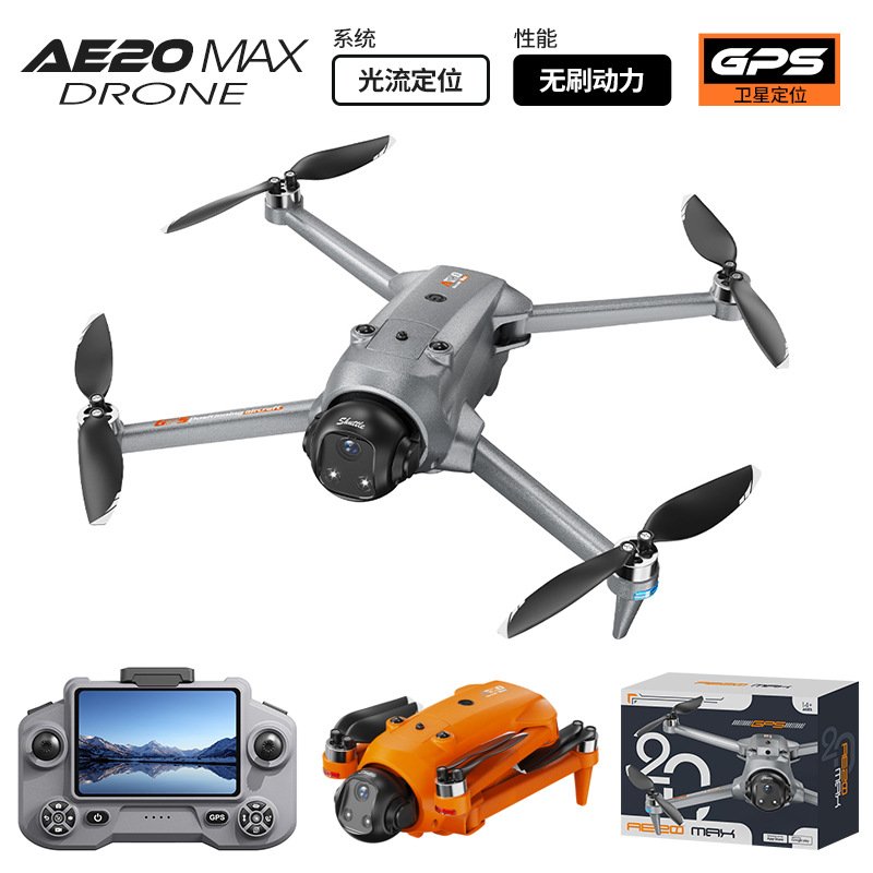 FLH AE20 MAX Drone Gimbal HD Camera 5G WIFI Remote Screen 22min Flight Professional Foldable Brushles Large Screen RC Quadcopter